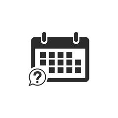 Flat calendar Web Mobile icon vector. Calender on the wall symbol logo design inspiration