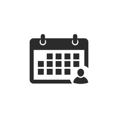 Flat calendar Web Mobile icon vector. Calender on the wall symbol logo design inspiration