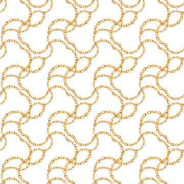 gold chains seamless pattern. jewelry background. luxury illustration.