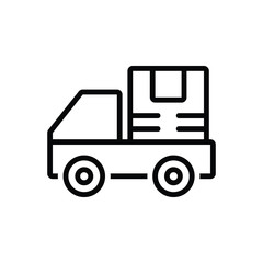 Black line icon for shipping delivery