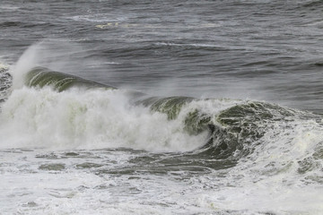 waves crashing on the beach