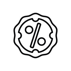 Black line icon for discount system