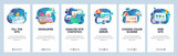 Mobile app onboarding screens. Web development and coding. Female programmer, site traffic analytics. Menu vector banner template for website and mobile development. Web site design flat illustration
