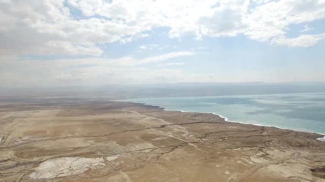 Panoramic aerial view of north part of Dead Sea. Israel. DJI-0006-02