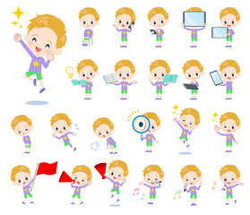 blond hair boy_Action