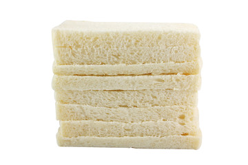 Slice of white bread isolated on white background