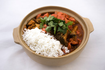 Butter chicken curry with Broccoli in Bowl