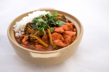 Butter chicken curry with Broccoli in Bowl