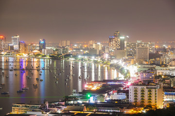Fototapeta na wymiar Pattaya city in evening.