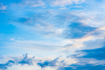 blue sky and white clouds.