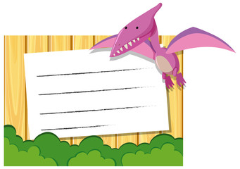 A dinosaur on note template © brgfx