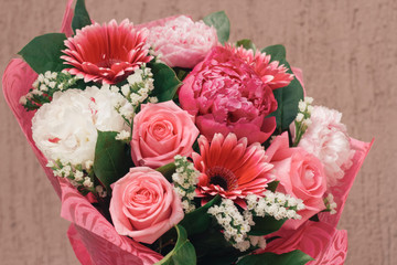 close up of a beautiful gentle festive bouquet