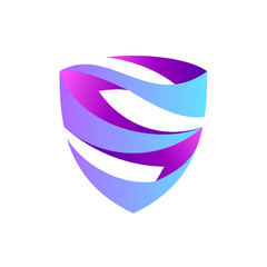 shield initial/letter s logo design with 3d graphic style