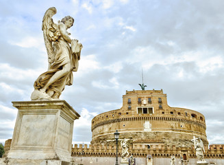 Fototapeta na wymiar Historic ancient Castle of Saint Angel in Rome