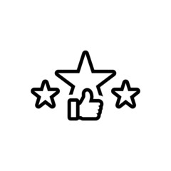 Black line icon for rating star