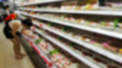 Blur shelf in supermarkets
