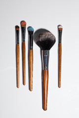 Conceptual image of makeup blusher and brush.