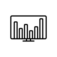 Black line icon for financial data