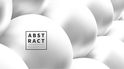 Creative abstract background with white 3d balls.