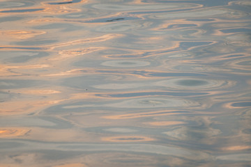 beautiful water wave pattern sunset and reflections