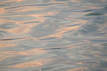 beautiful water wave pattern sunset and reflections