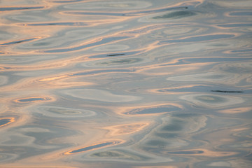 beautiful water wave pattern sunset and reflections