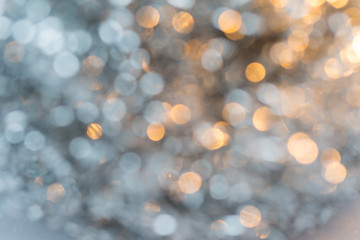 Abstract gold and white bokeh