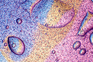 Transparent slime with glitter particles