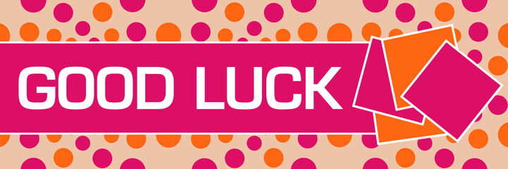 Good Luck Pink Orange Squares Texture 