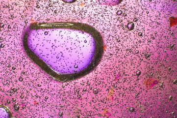 Transparent slime with glitter particles