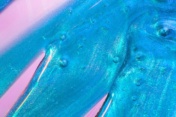 Abstract textured neon blue and pink background slime