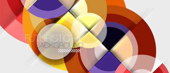 Fototapeta premium Geometric design abstract background - circles
