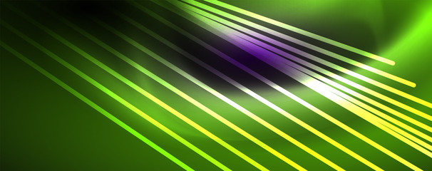 Color light with lines, outer space background, bright rays