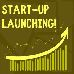 Conceptual hand writing showing Start Up Launching. Business photo text Launch starting strategies of an newly emerged business
