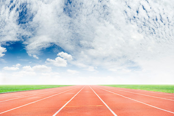 running track with beauty sky