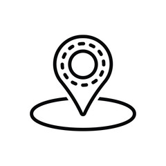 Black line icon for location