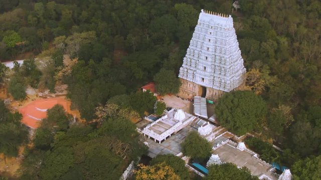 Tirupati in south India Tamil Nadu holy places, 4k aerial drone skyline footage