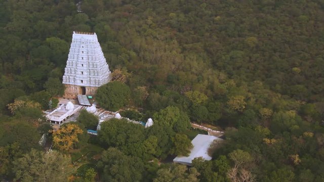 Tirupati in south India Tamil Nadu holy places, 4k aerial drone skyline footage