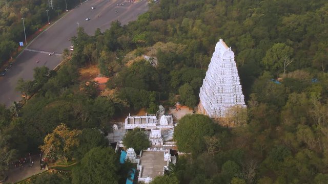 Tirupati in south India Tamil Nadu holy places, 4k aerial drone skyline footage