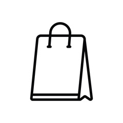 Black line icon for shopping bag