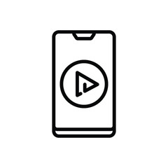 Black line icon for ads advertisement