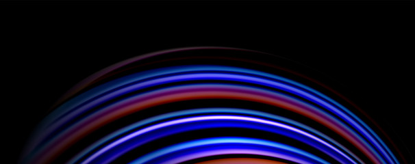 Fluid color waves with light effects, vector abstract background