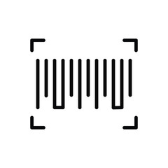 Black line icon for barcode scan 