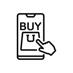 Black line icon for buy shopping