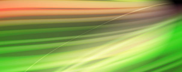 Fluid liquid color wave lines, glowing colorful light effect, abstract composition template. Geometric technology abstract pattern. Movement concept