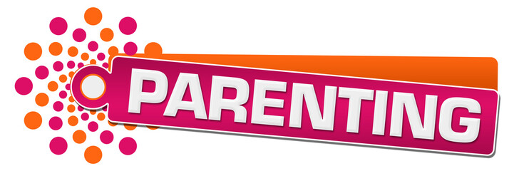 Parenting Pink Orange Circular Label 