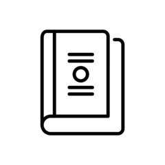 Black line icon for book booklet