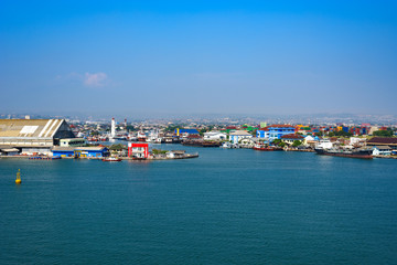 Fototapeta na wymiar Inner harbor of Semarang port, Java, Indonesia