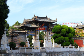 Fototapeta na wymiar Temple of Confucius, the largest of the.Yunnan, China. Jianshui, Yunnan, China - November, 2018