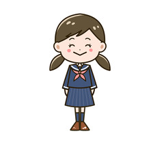 笑顔の女の子　ポーズ　イラスト